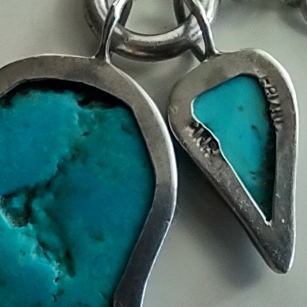 Amy Kahn Russell AKR Sterling Silver Turquoise Necklace - 16".  50 grams - Picture 10 of 14